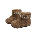 Vancahao girls' fashion pearl snow boots - new  winter collection - kids' double-layer cotton warm fuzzy ankle boots for babies