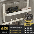 28cm double-layer door rear hook-milk white 6 hooks