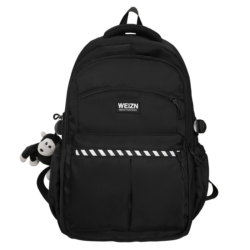School bag male large capacity junior high school student middle school student fashion trend simple backpack female business travel bag