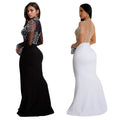 C7045 cross-border   independent station fashionable women's hot diamond slit long dress new