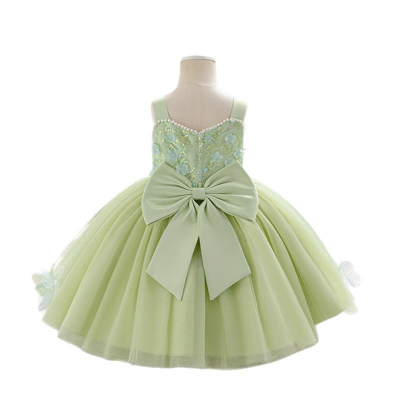 Baby birthday first birthday dress sundress summer new children's princess dress sweet style tutu dress flower girl dress