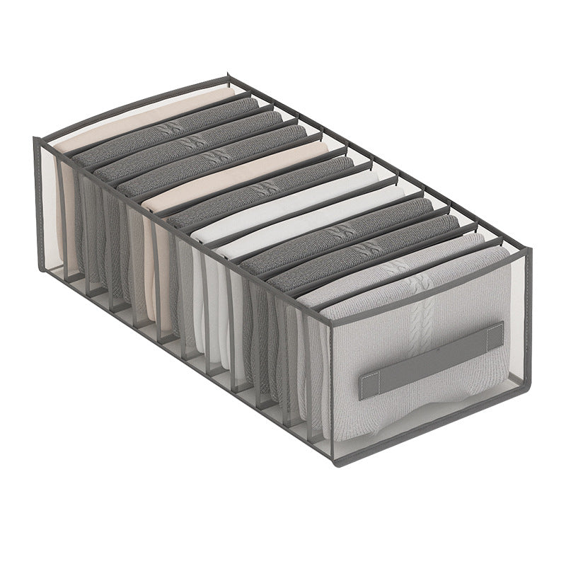 Pants Storage Artifact Clothes Wardrobe Layered Household Clothing Box Wardrobe Separated Storage Bag Basket Grid Organizing Box