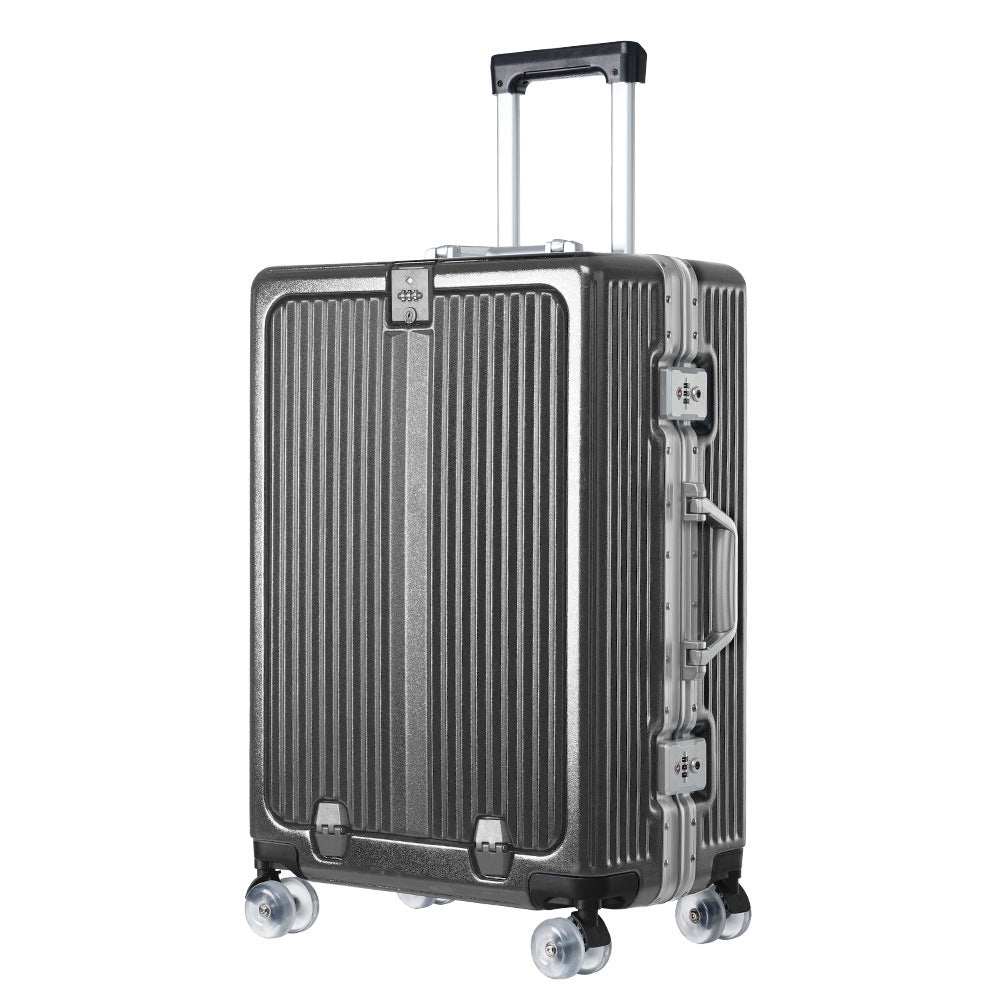 One-click front open aluminum frame 20-inch boarding case, ice skating wheel suitcase, customs lock suitcase 24-inch anti-drop trolley case