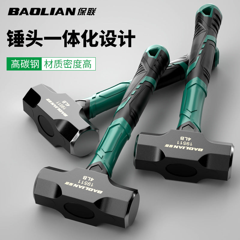 Baolian hammer rubber hammer construction site hammer iron hammer tool octagonal hammer solid mason hammer big hammer wall hammer hand hammer