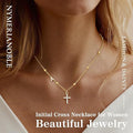 European and american style cross stainless steel necklace for women - creative geometric clavicle chain, punk hip-hop choker