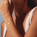Amazon cross-border 26-letter heart layered bracelet 14k a-z initial jewelry minimalist personalized women's gift