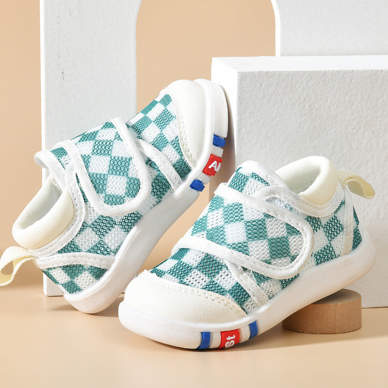 Baby sandals for boys, summer first walker shoes, 0-1-2 years old infant anti-slip soft sole mesh shoes for babies and toddlers, baby girl shoes