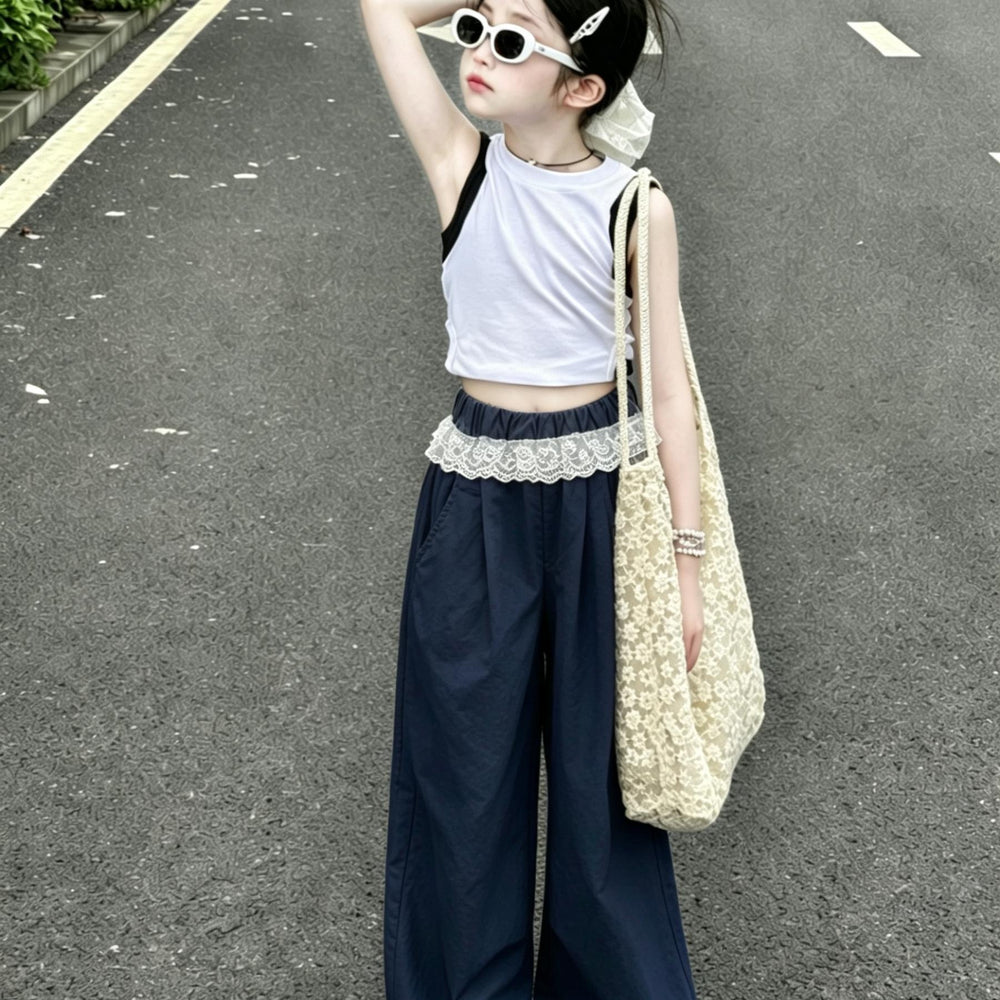 [nai fu butt curtain pants] girls summer thin quick-drying wide-leg workwear pants fashioneasiest for matchcasualpants