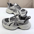 Mesh breathable chunky sole dad sneakers for women, new autumn 2026 collection, double strap lightweight height increasing athletic casual shoes