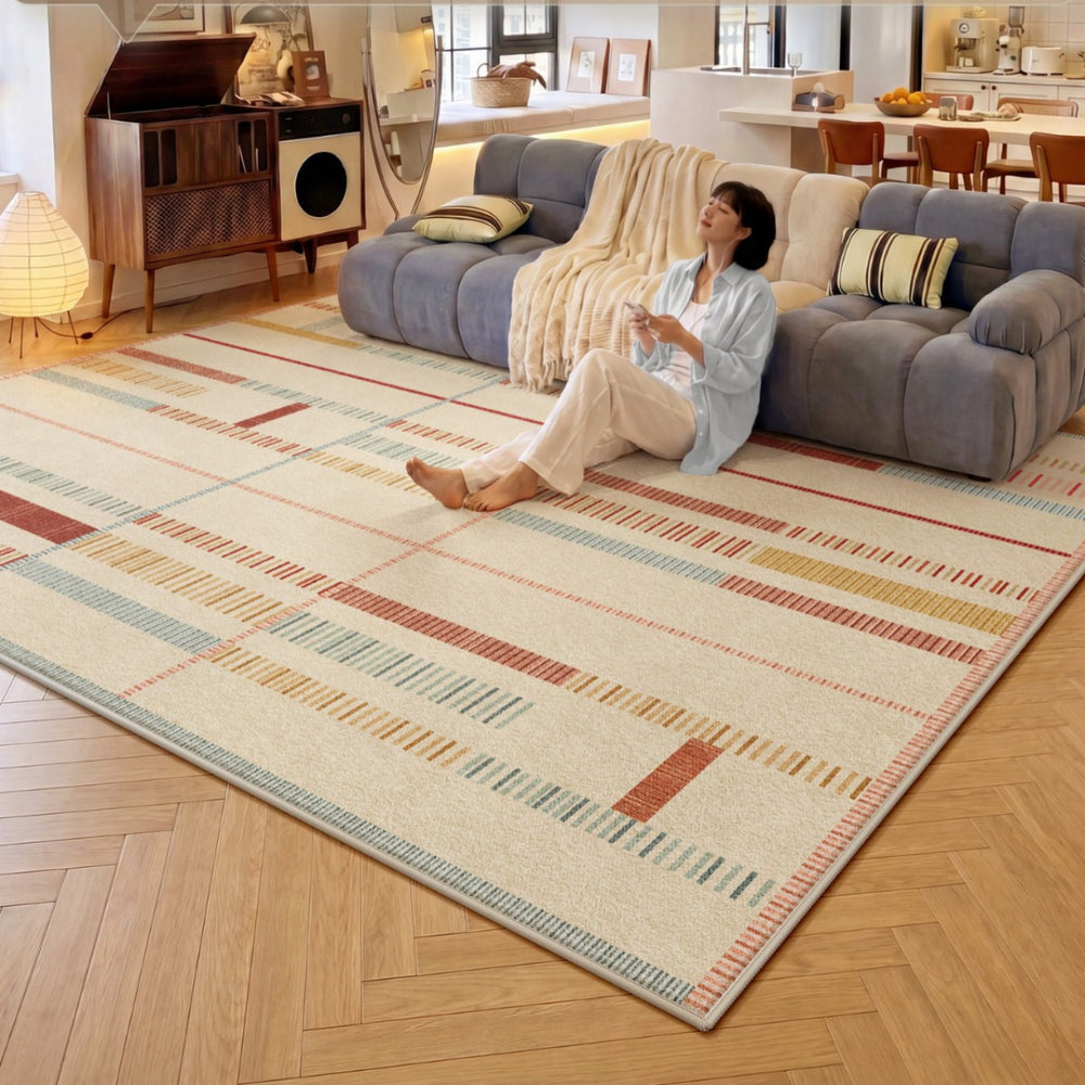 Dopamine carpet living room medieval cream style colorful no-wash and wipeable accessible luxuryclassy full bed bedside blanket