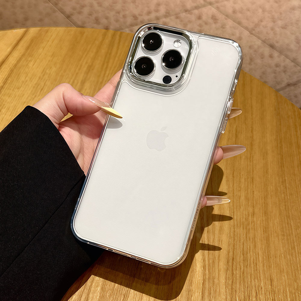 Luxury solid color transparent shockproof phone case for iphone 16/15 pro, apple 17 max, and iphone 13