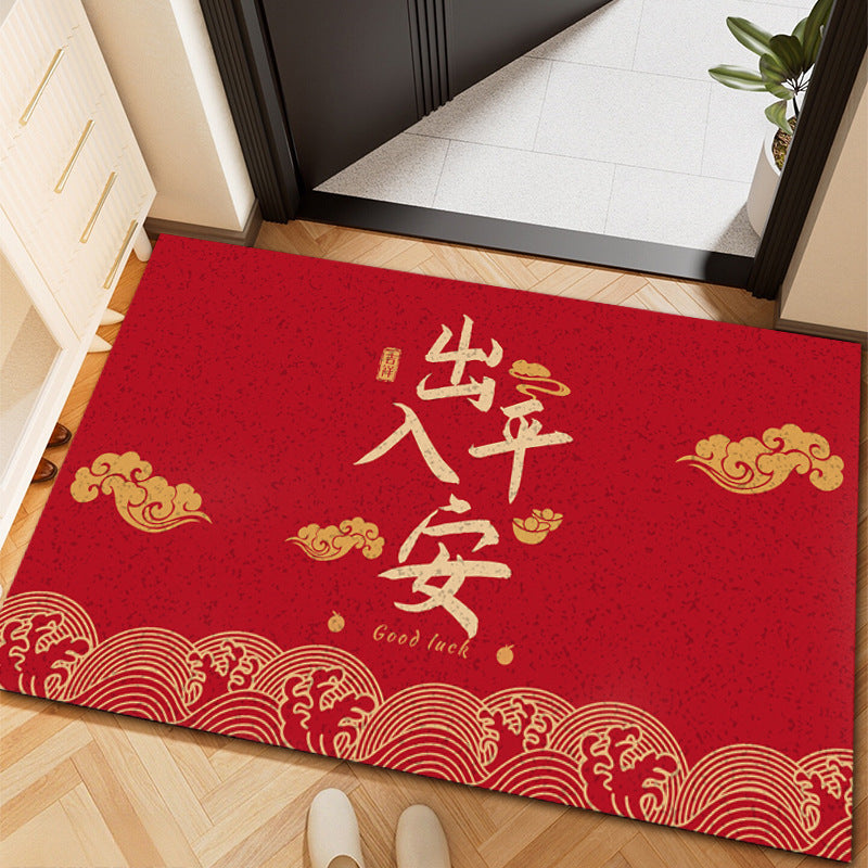 New chinoiserie entrance door floor mat can be cut, entrance door mat, front door mud scraper, dirt-resistant wire loop carpet