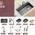 kitchen sink large single slot sus304 stainless steel nano handmade vegetable basin dishwashing sink countertop basin for home