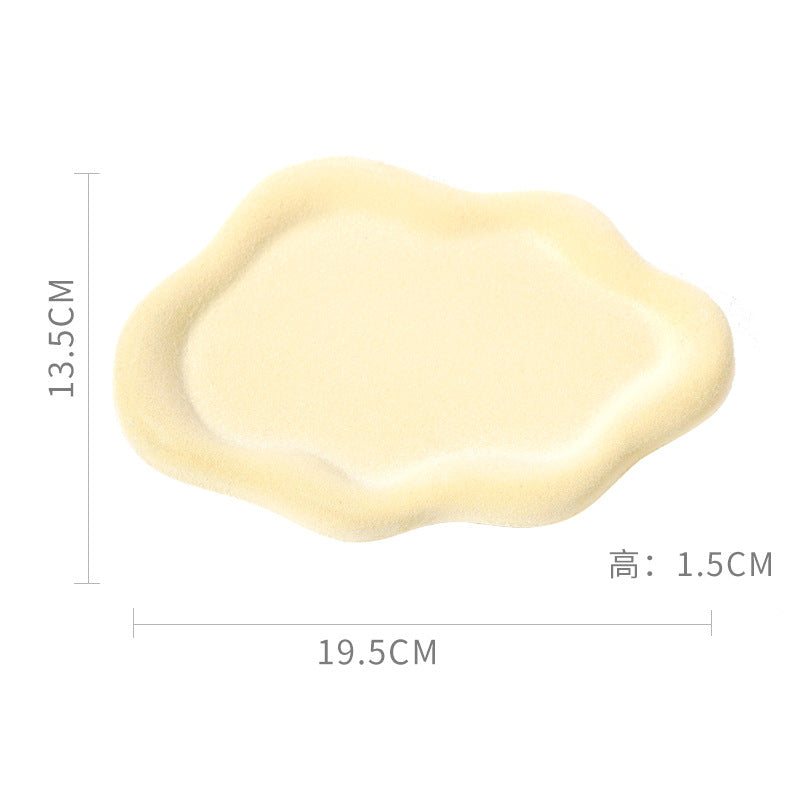 Instagram-worthy creative desktop display tray for jewelry and props. trendy, plush ceramic, irregular-shaped tray – just like the influencer style!
