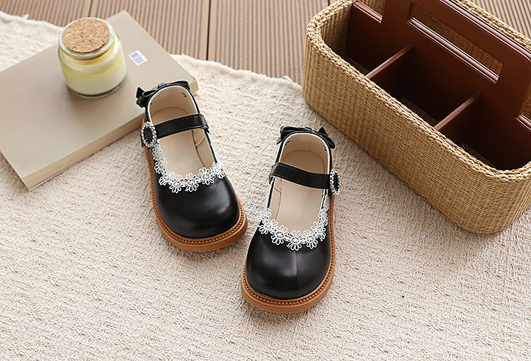 cross-border girls' princess shoes - new spring/autumn collection, chanel-inspired soft-soled flats for toddlers, kids' leather shoes, baby shoes