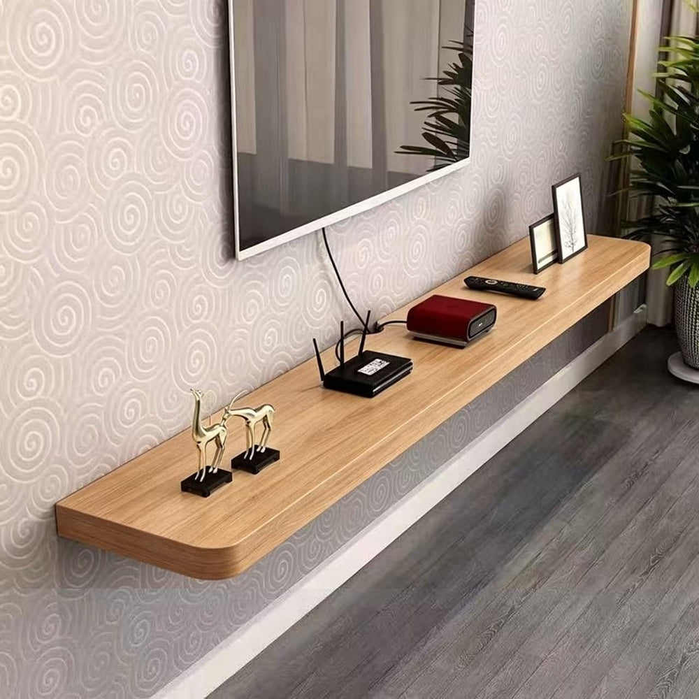Wall-mounted floating tv cabinet normcorethickened solid wood one-line shelf storage rack living room wall decoration shelf bookshelf