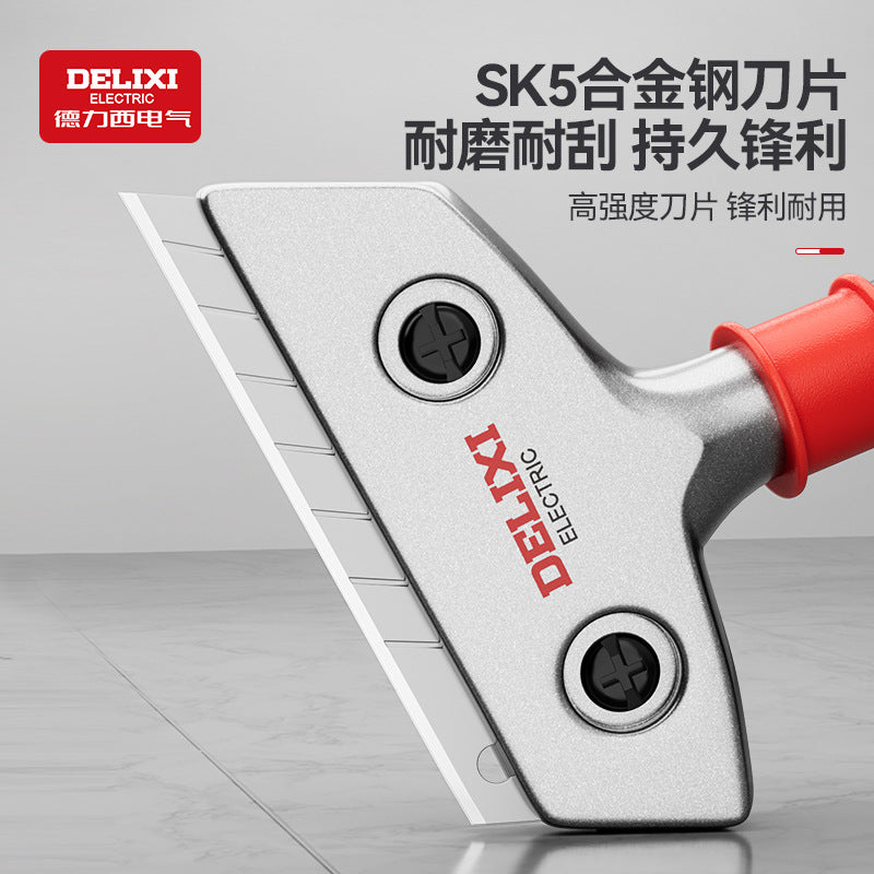 Delixi Electric Shovel Cleaning Knife Tile Wall Skin Cleaning Tool Beautiful Seam Floor Glue Removal Shovel Glass Scraper