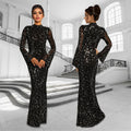 C7186 cross-border   fashion women's bodycon sexy long sleeve rhinestone dress - new arrival