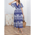 listing: new  women's original casual v-neck geometric print dress
