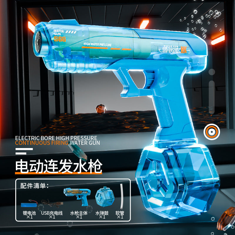 ice mouse electric water gun pulse water gun automatic water absorption grab light kids boys summer water gun toy