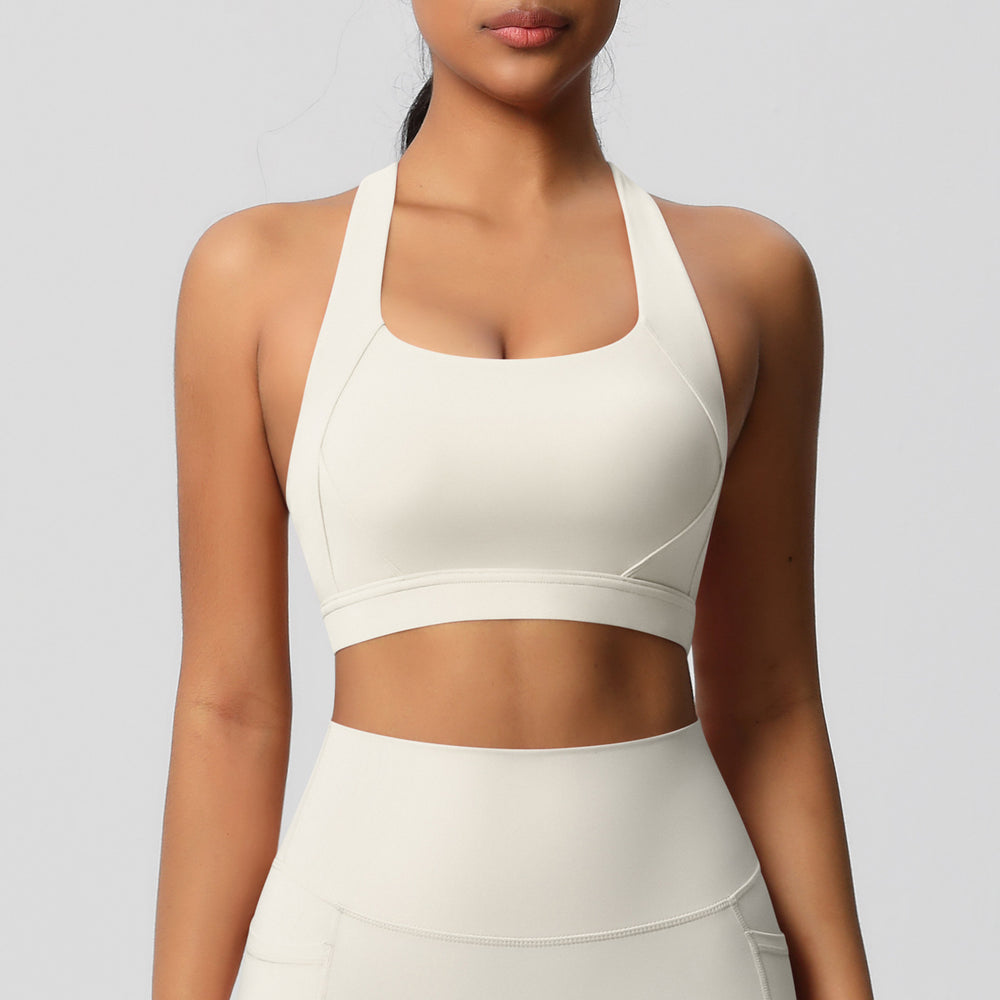 Cloud-feel compression yoga tank top - shockproof, high-impact sports bra for pilates, running, and outdoor fitness