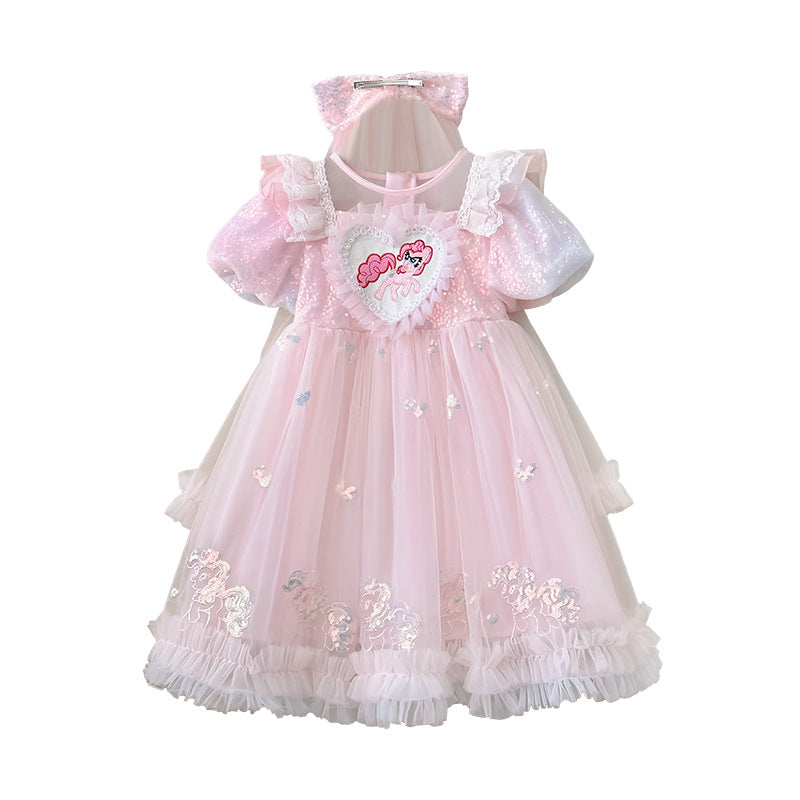 【clearance】new girls' dresses - stylish my little pony birthday dresses for baby girls, super fairy princess dresses
