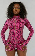 Casual sports suit digital printing fashion cross-border hot selling leopard print stretch shorts two pieces petites suit