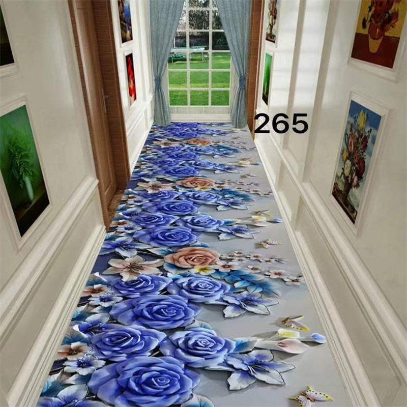 Minimalist modern 3d printed non-slip hallway carpet, hotel, mall, lobby, aisle floor mat roll, home use