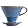 Blue glaze ceramic coffee filter cup retro hand brew v60 filter conical drip filter cup appliance starry sky