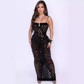 new fashion women's sexy socialite party gold velvet distressed ripped bodycon cami maxi dress