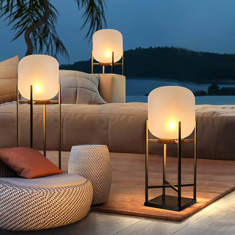 Outdoor waterproof solar powered floor lamp - perfect for villas, courtyards, patios, gardens, lawns, and yards - decorative ambient lighting