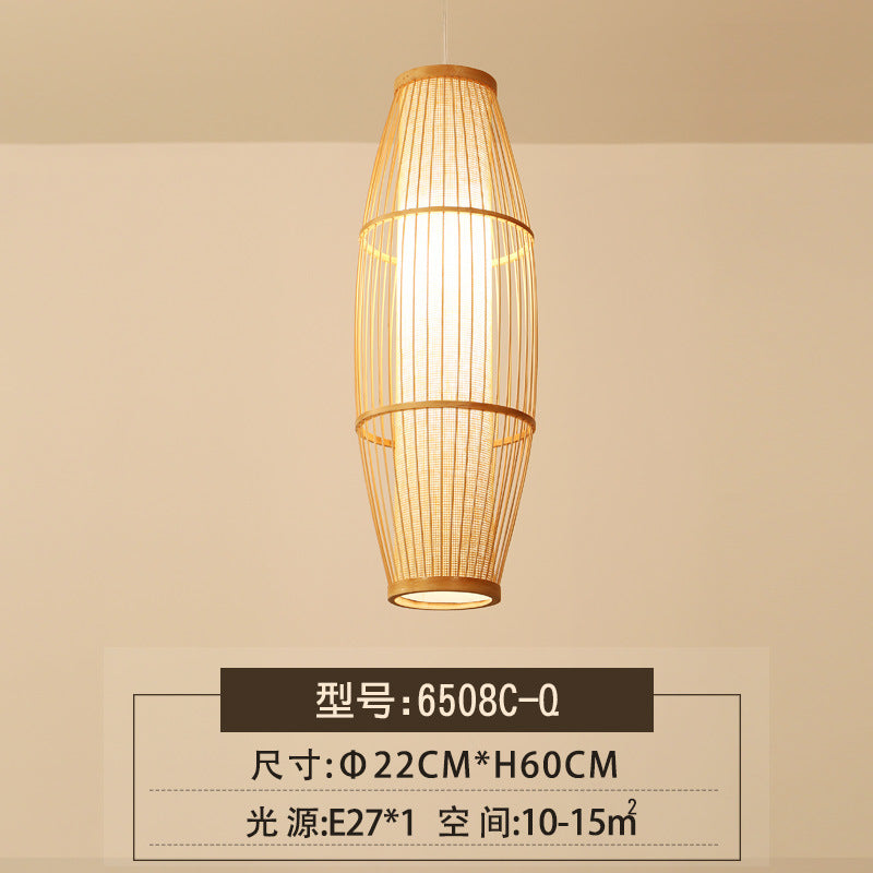 Manufacturer Home Furnishing Bamboo Chandelier Living Room Chinese Tea Room Restaurant Hotel Aisle Tatami Tea House Lighting Energy Saving