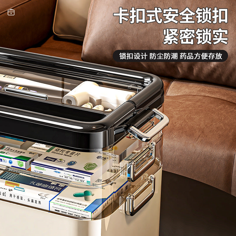 Multi-layer medicine cabinet Household medicine cabinet Large capacity medicine storage box Portable plastic medical first aid and portable medicine cabinet