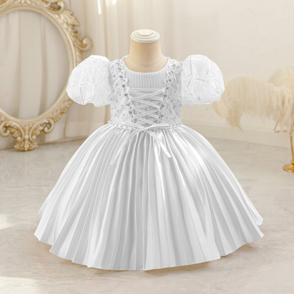 New arrival: puff sleeve lace princess dress for girls - perfect for birthday parties and special occasions!