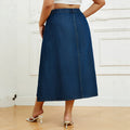 Fashion cross-border plus size skirt for women patchwork a-lineeleganteasiest for match denim mid-length skirt to cover the flesh slimming look denim skirt