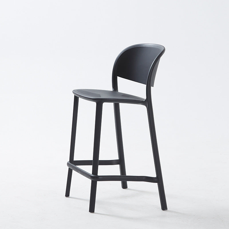 Scandinavian modern casual backrest high chair bar chair stackable outdoor cafe table stool bar chair island chair