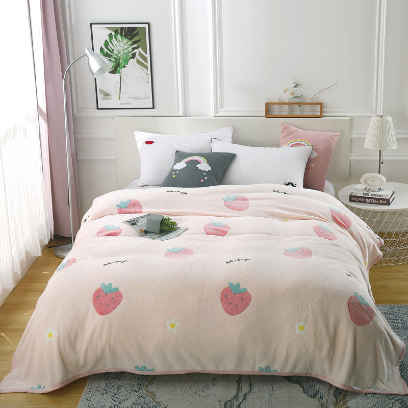 Snowflake fleece blanket Farai fleece sheet person double gift thickened coral fleece autumn and winter sleeping lunch break blanket wholesale