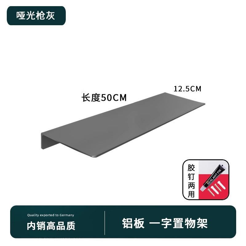 Space aluminum gun gray word baffle no punching toilet rack wall mirror front bathroom shower room storage rack
