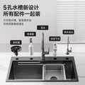 Thickened5mm honeycomb embossed kitchen sink large single slot 304 stainless steel sink dishwashing sink for home sink