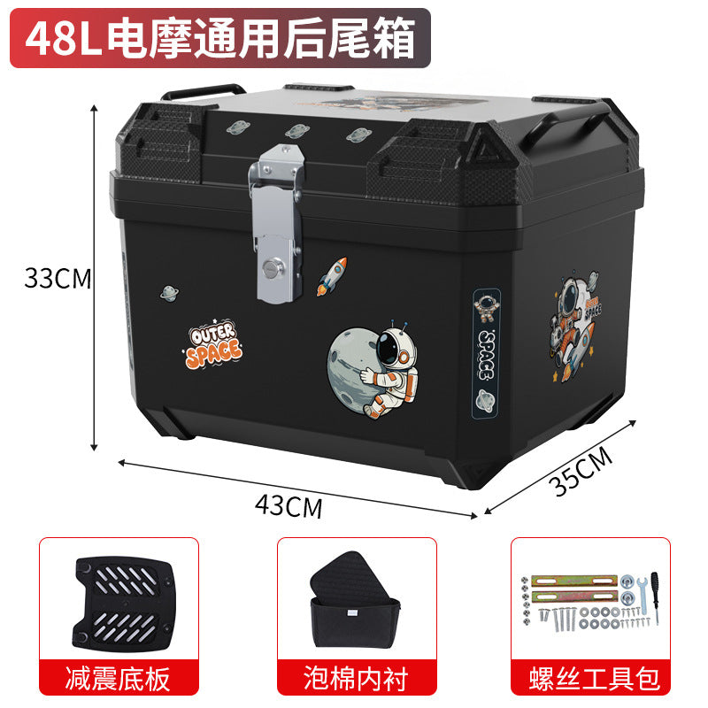 Electric vehicle trunk step motorcycle tail box 48l large capacity takeaway box electric vehicle storage box toolbox