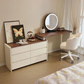 new arrival walnut medieval cream style bedroom dressing table modern casual chest of drawers all-in-one solid wood makeup table