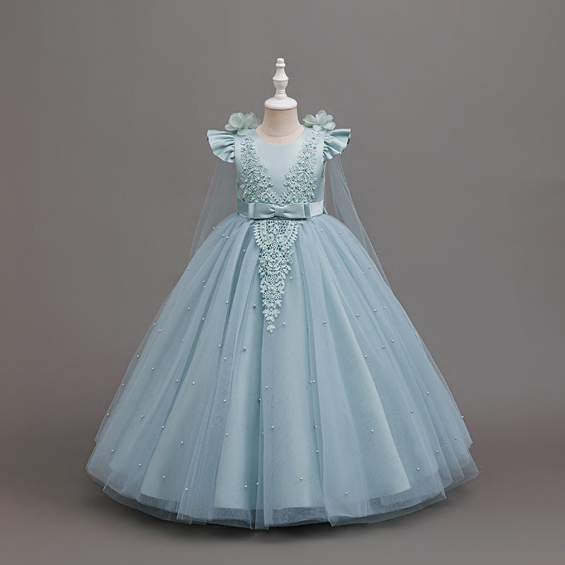 fashionable girl dress shawl elegant clothing girl dress kids princess dress new arrival