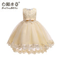 European and american style children's formal dress - tulle train princess gown - girls' piano recital dress - mid-to-large size children's dress
