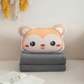 Cartoon plush pillow blanket 2-in-1: foldable throw pillow, quilt, car blanket, office flannel air conditioning blanket