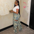 Women's casual wide-leg jeans -  cross-border fashion, european & american streetwear, vintage washed & dyed, high-waisted pants