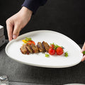 Pure white special-shaped ceramic plate for homeasymmetrical dish plate triangular steak plate western restaurant casual plate kitchen