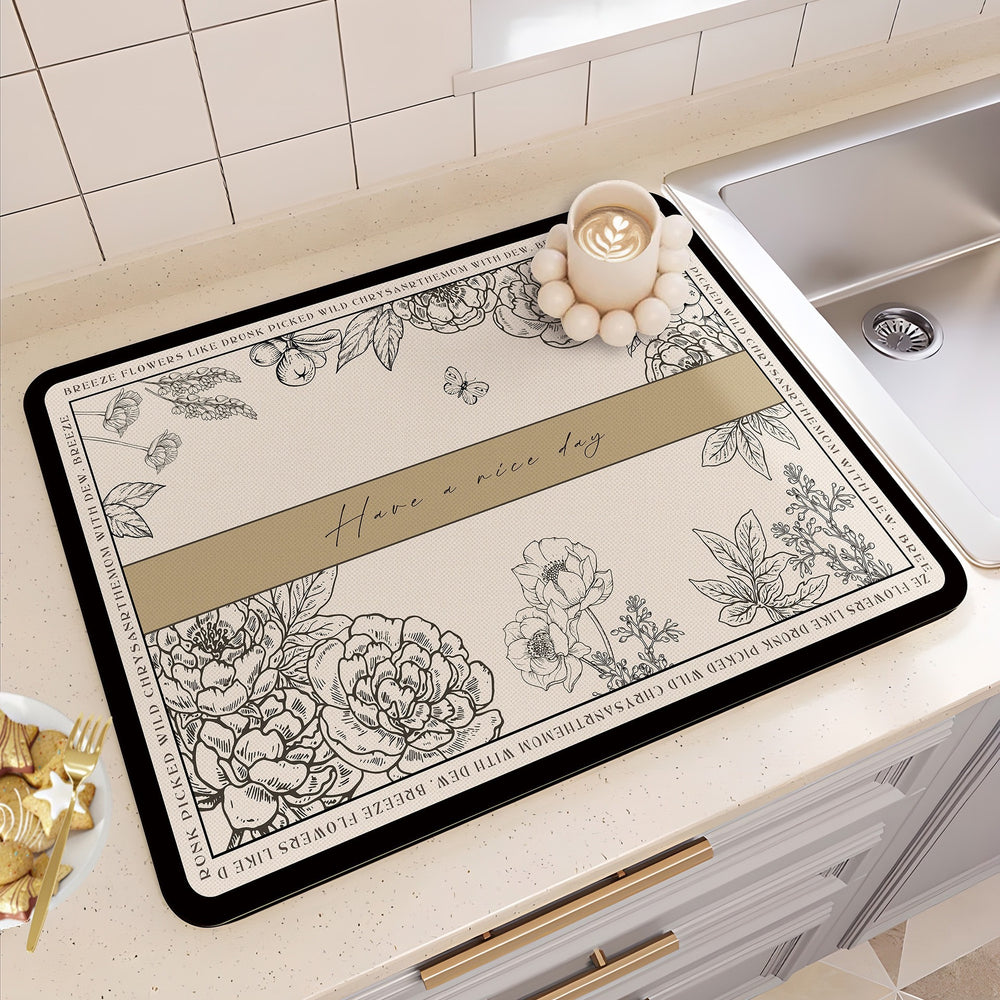 american diatom mud table mat for home insulation mat countertop absorbent mat kitchen drain mat bowl and plate water control mat