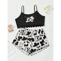 women's pajamas summernew arrival sling off-shoulder home cute printed pajamas home wear night wear