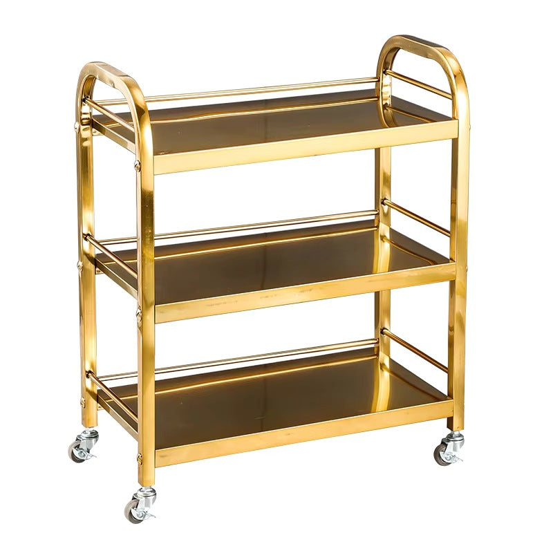 Three-tier stainless steel serving cart - ideal for hotel & restaurant food delivery - ready to ship!