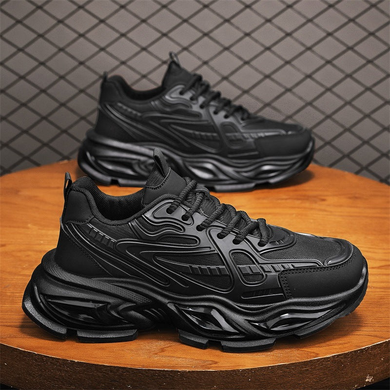 Summer men's shoes new breathable mesh sports shoes men's trendy versatile thick sole height increasing casual running dad shoes
